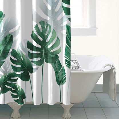Tropical Paradise Leaf Design Shower Curtain