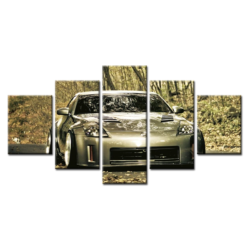 Stunning 5-Piece Metallic Car Canvas Art for Your Space