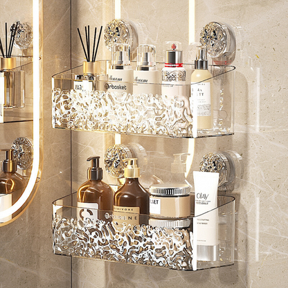 Luxury Suction Cup Shelf with Glacier Pattern - Last Day Discount