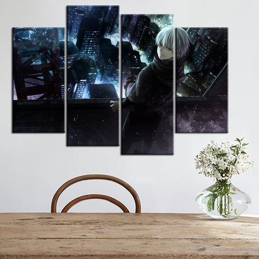 4-Piece Canvas Wall Art Set - Anime Tower Paintings