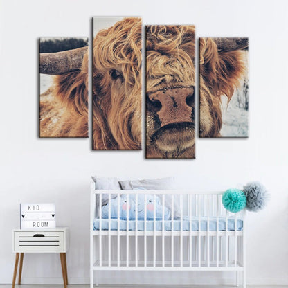 Charming Cow Canvas Art Set - 4 Piece Wall Décor