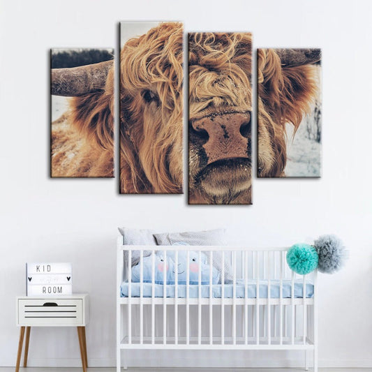 Charming Cow Canvas Art Set - 4 Piece Wall Décor