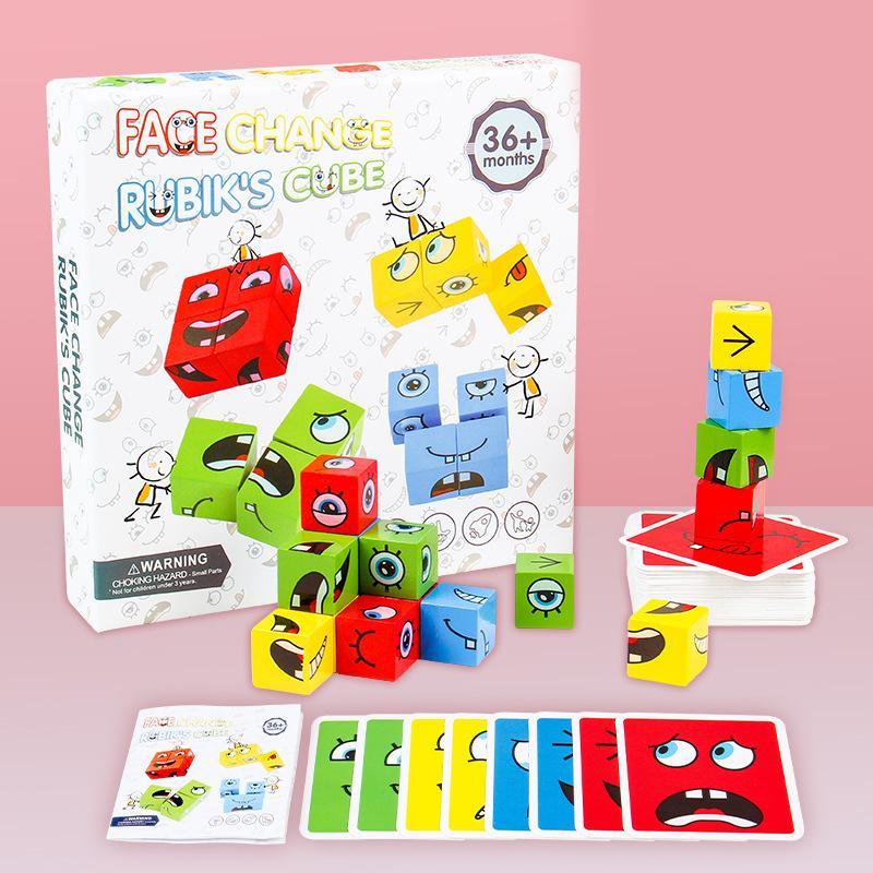 Colorful Educational Wooden Puzzle Game – Block Mixing Toy for Toddlers