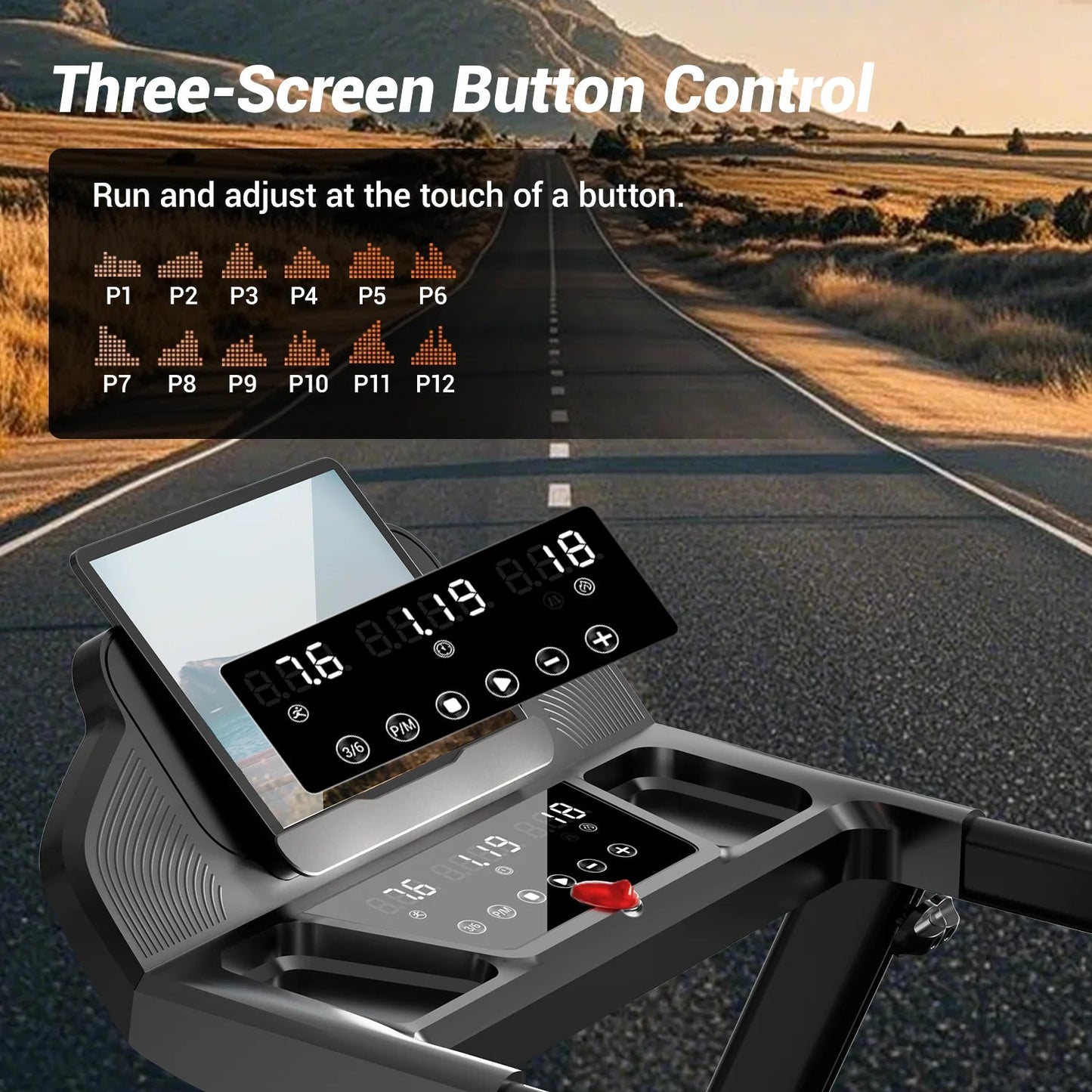 Compact Folding Treadmill with 3.0HP Motor, Bluetooth, and LED Screen