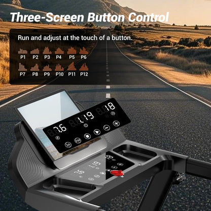 Compact Folding Treadmill with 3.0HP Motor, Bluetooth, and LED Screen