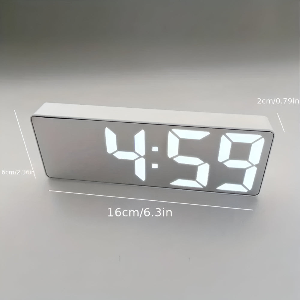 Sleek LED Mirror Clock with Dual Power Options