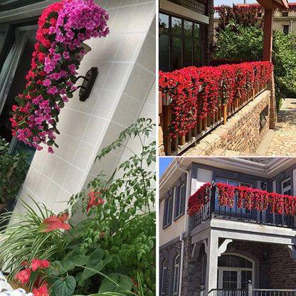 Hanging Basket with Vibrant Artificial Flowers