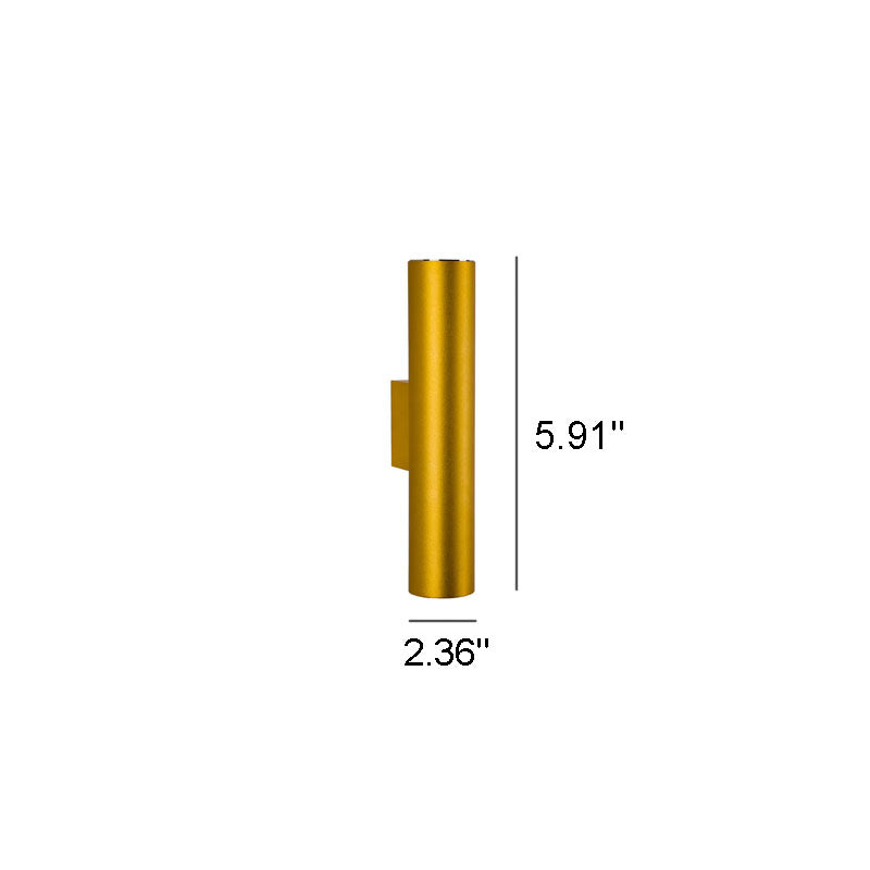 2-Light Wall Lamp in Aluminum Cylinder Design