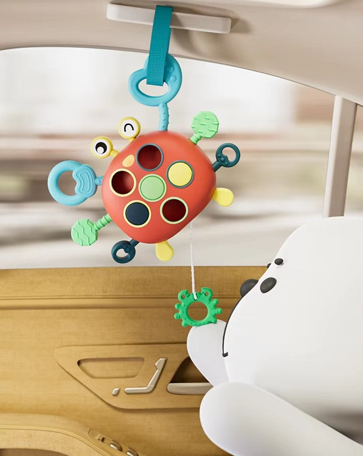 Colorful Crab Pull Toy for Infants - Montessori Inspired Fun
