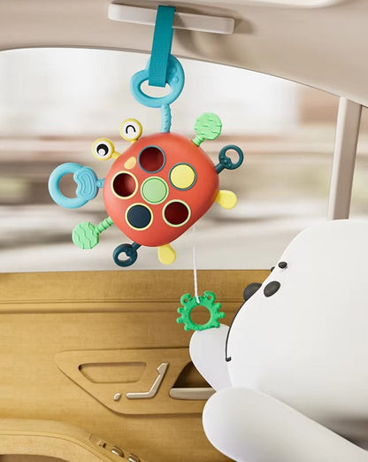 Colorful Crab Pull Toy for Infants - Montessori Inspired Fun