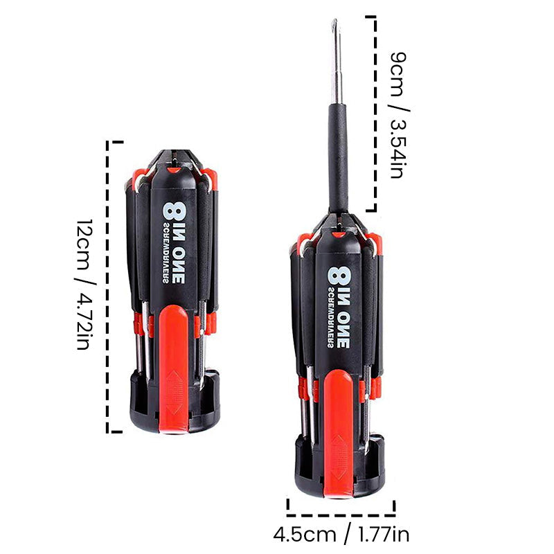 LED Flashlight 8-in-1 Screwdriver Tool