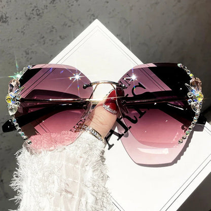 Vintage Rimless Sunglasses in Aya Style
