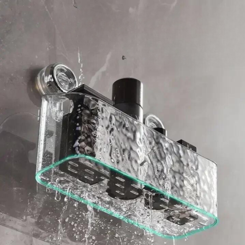 Luxury Suction Cup Shelf with Glacier Pattern - Last Day Discount
