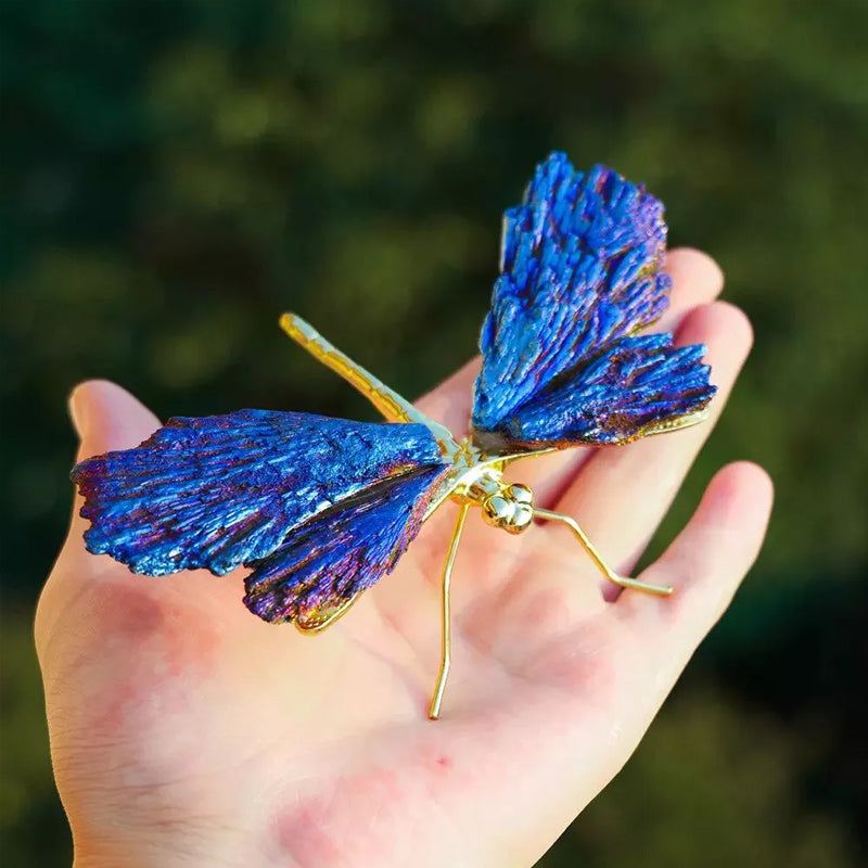 Dragonfly Pendant with Tourmaline and Kyanite Gemstones