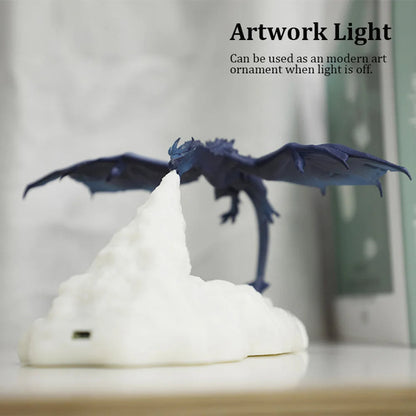 3D Printed LED Night Light - Fire Dragon Design