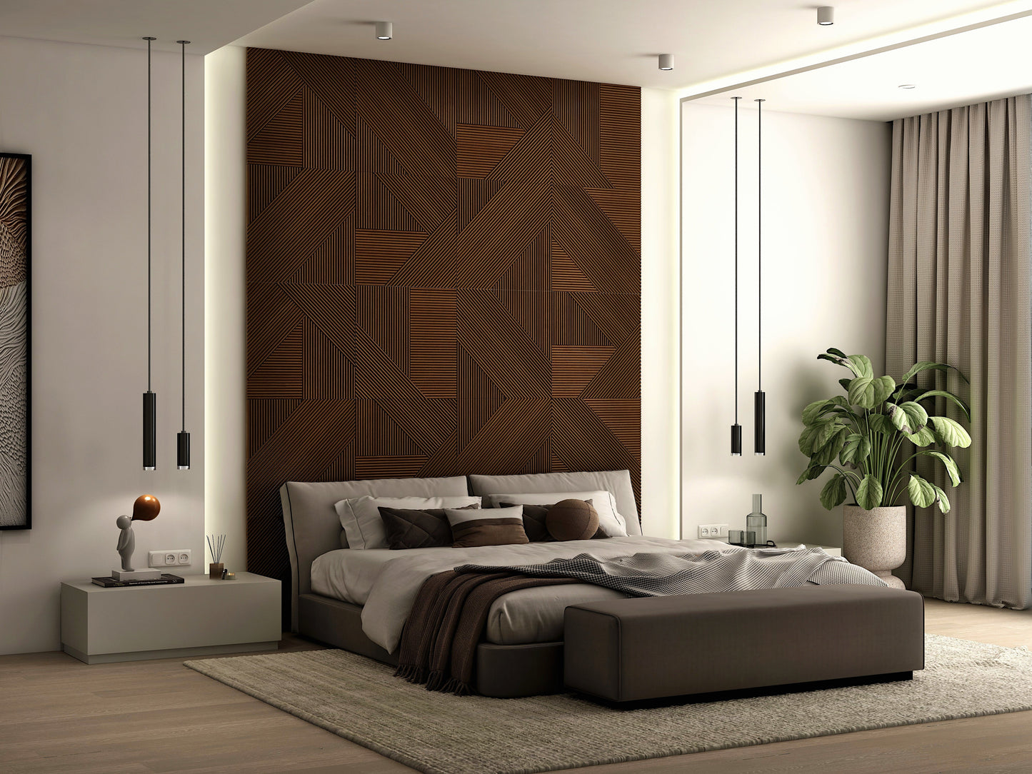 Contemporary Solid Wood Panel