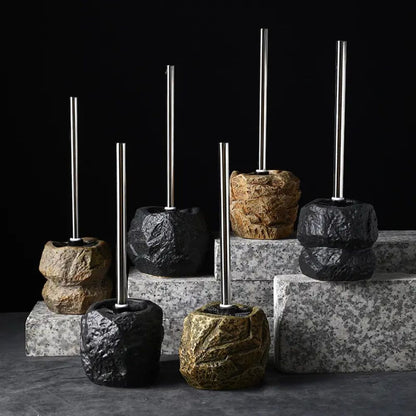 Natural Elegance Ceramic Toilet Brush Set