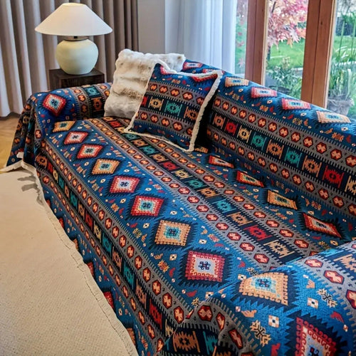 Vibrant Bohemian Couch Protector for Cozy Living Spaces