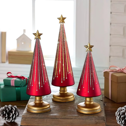 Radiant Glass LED Holiday Trees Set