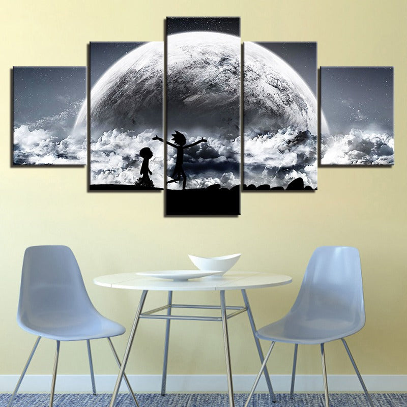 Set of 5 Celestial Canvas Prints - Galaxy Wall Art
