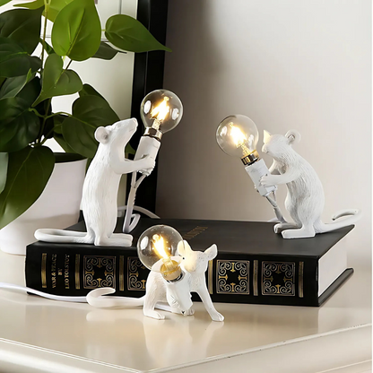 Original Designer Mouse Lamp for Tabletop or Shelf – Doctor Mousey