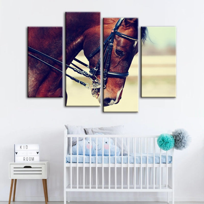 Tranquil Equine Essence - 4-Piece Canvas Art Set