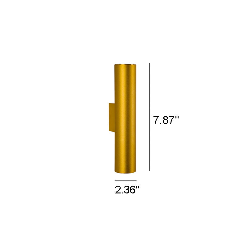 2-Light Wall Lamp in Aluminum Cylinder Design