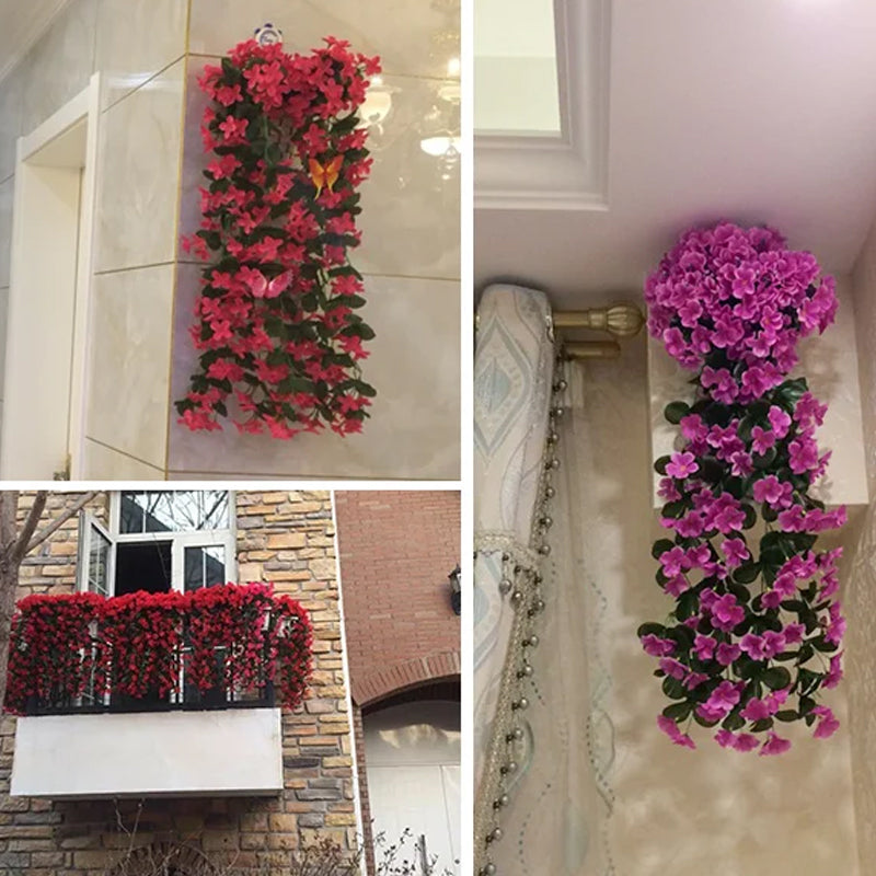 Hanging Basket with Vibrant Artificial Flowers