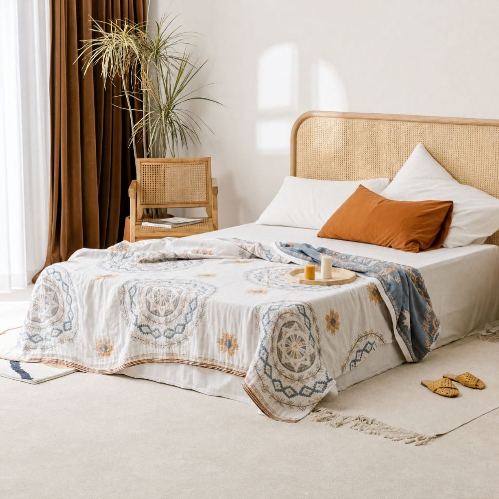 Tranquil Haven | Cozy Cotton Throw Blanket
