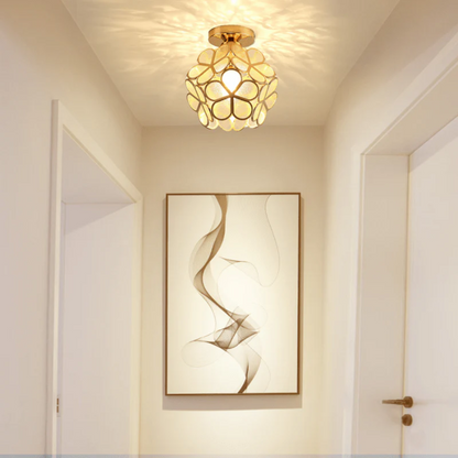 Modern Floral Glass Ceiling Light - Flush Mount Design