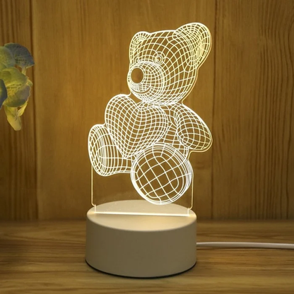 Artistic 3D LED Night Lamp with USB Power