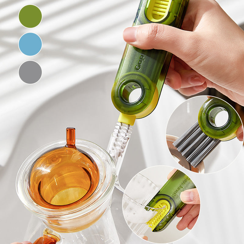 Versatile 3-in-1 Bottle and Gap Cleaner Brush