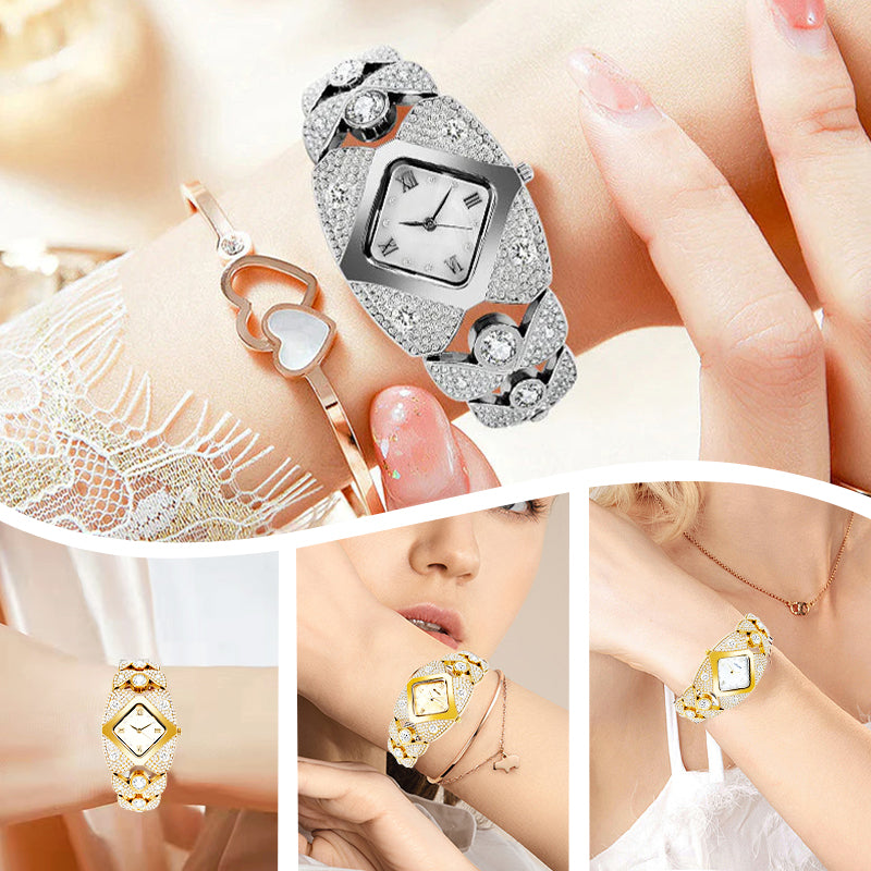 Chic Vintage Women's Watch with Natural Stone Dial