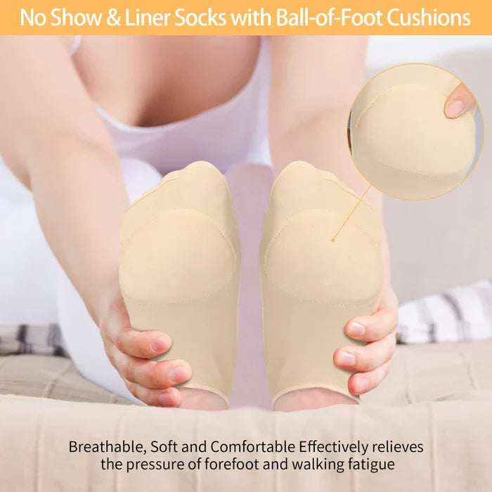 3 Pairs of Ultra-Thin Socks with Forefoot Cushions