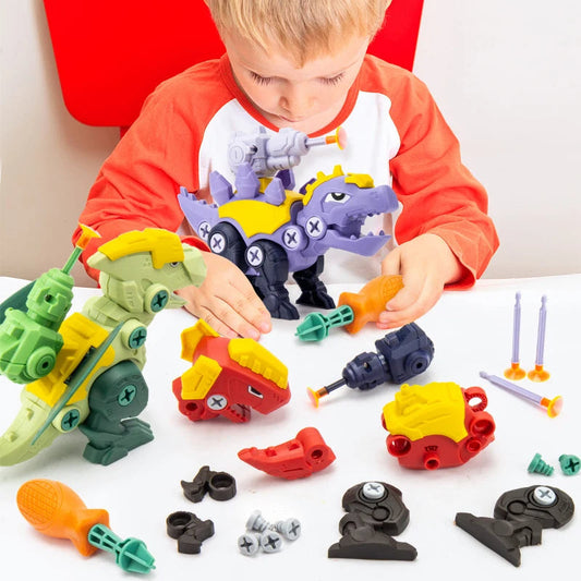 Dinosaur Screw Toy Set with Suction Cup Cannon
