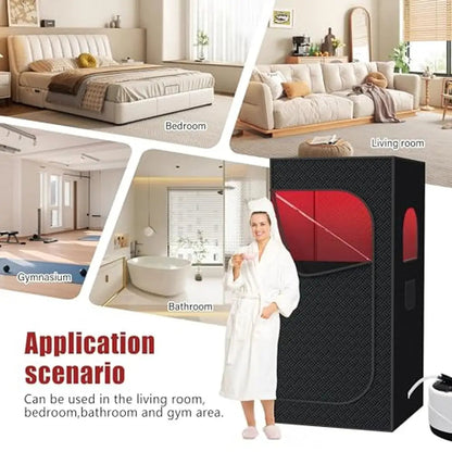 Infrared Home Sauna Tent with 2.5L Steam Generator, Chair, 9 Heat Settings & 99-Minute Timer