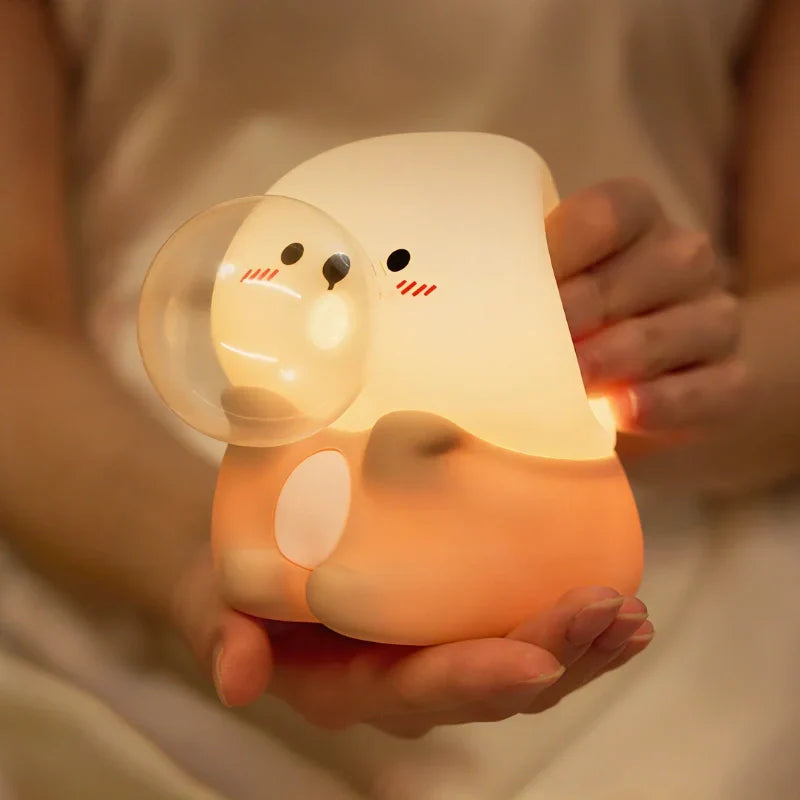 Touch-Controlled Rechargeable Night Light Lamp – Portable Squeeze Design