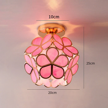 Modern Floral Glass Ceiling Light - Flush Mount Design
