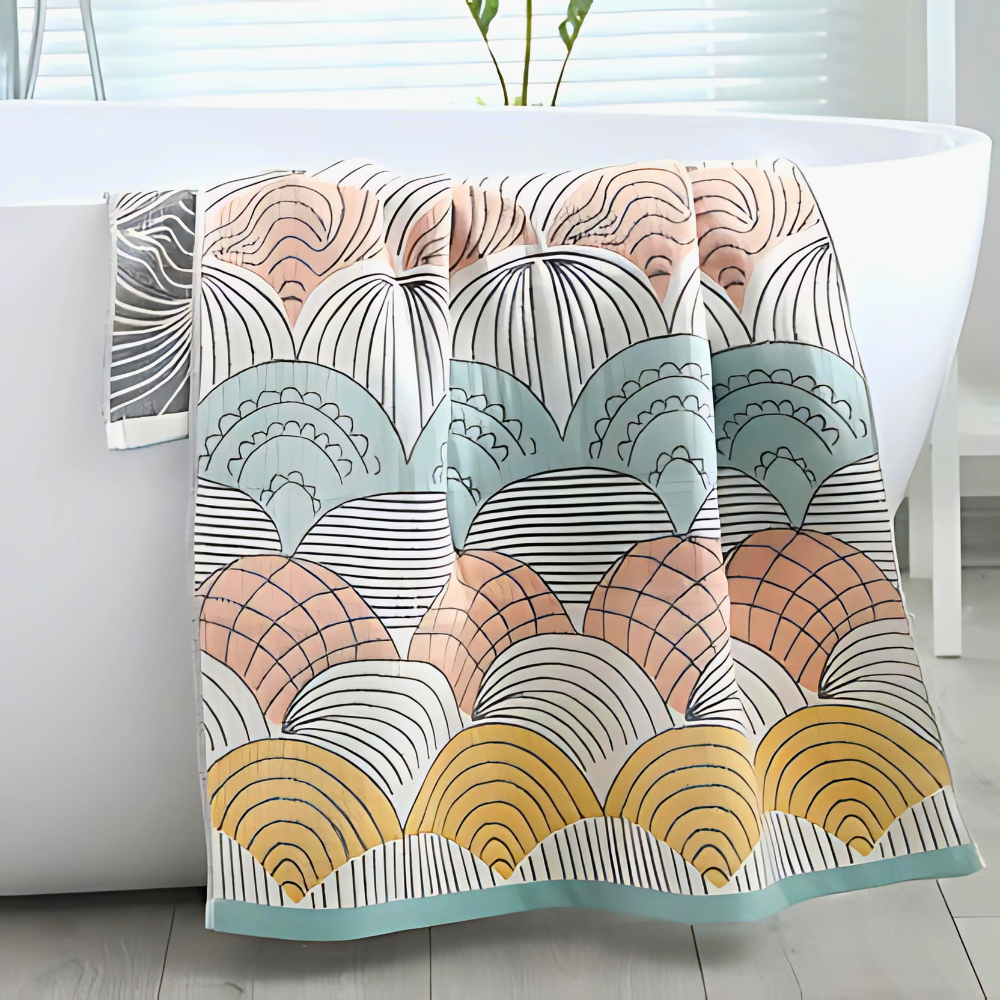 Seashell Pattern Cotton Bath Towel for Ultimate Comfort
