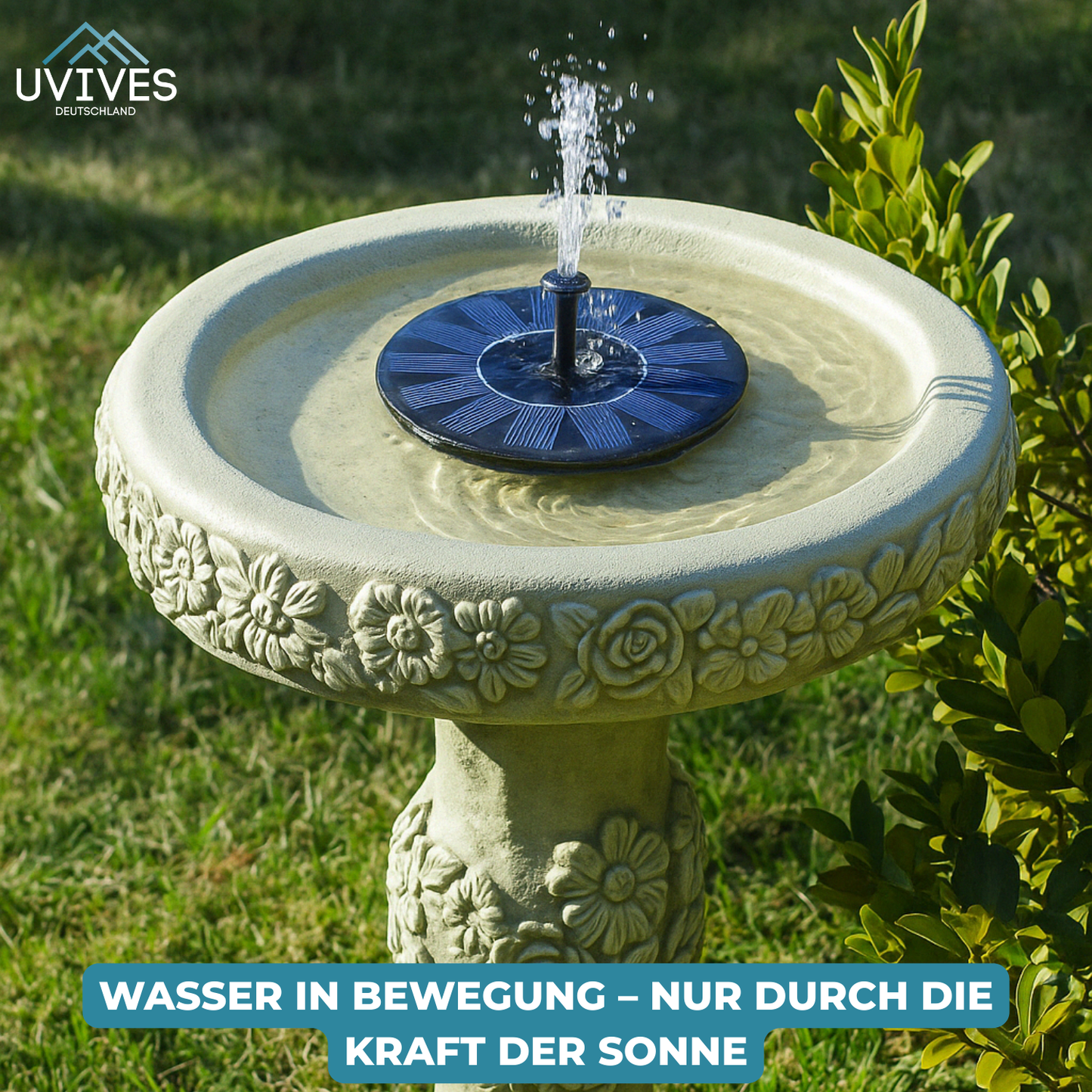 Solar Fountain for Tranquility and Elegance in the Garden