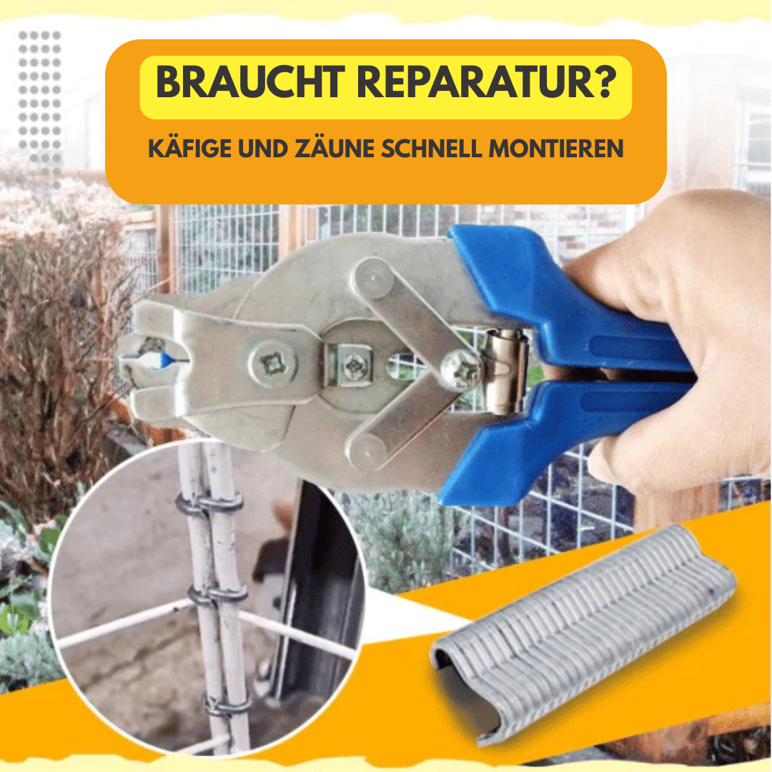 Precision Wire Fastening Tool with 600 Clips | Ergonomic Steel Construction