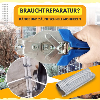 Precision Wire Fastening Tool with 600 Clips | Ergonomic Steel Construction