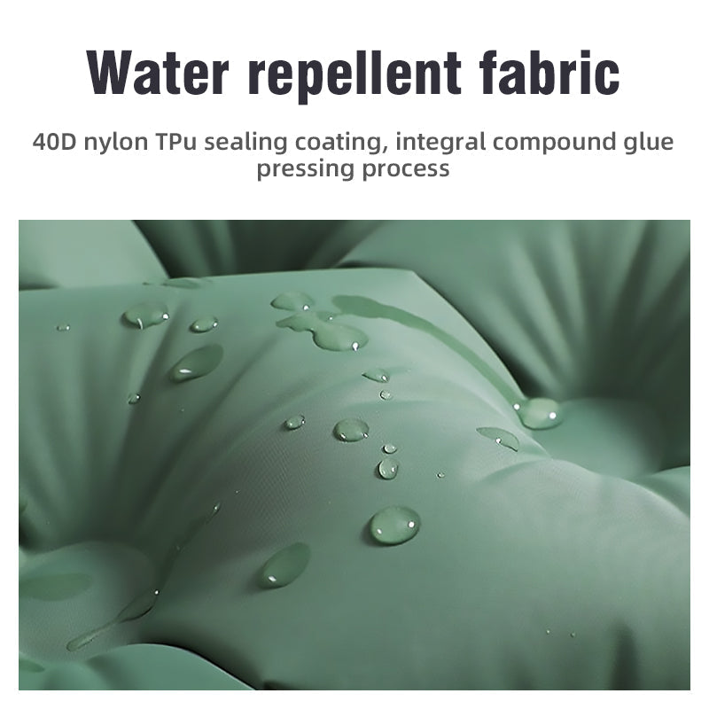 Self-Inflating Double Air Mattress for Camping with Built-in Pillows