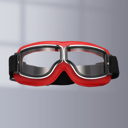 Vintage Motorcycle Goggles with Interchangeable Lenses and Padded Comfort