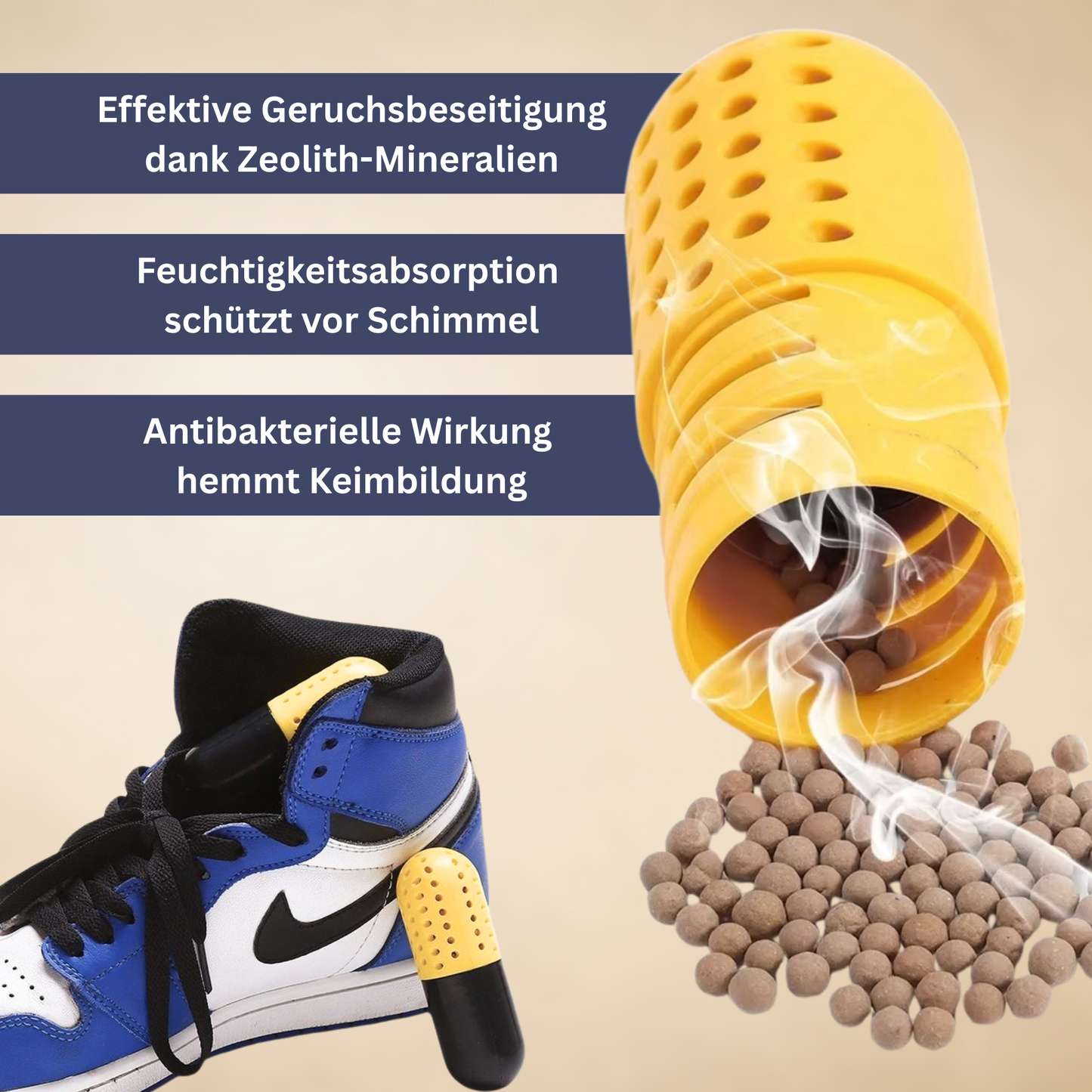 Odor-Free Capsule for Moisture Control in Footwear