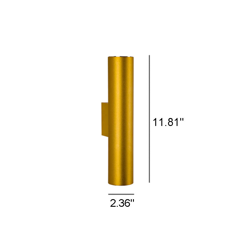 2-Light Wall Lamp in Aluminum Cylinder Design