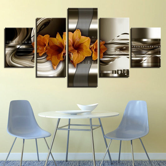 Stunning Floral Canvas Art Set - 5 Panel Masterpiece