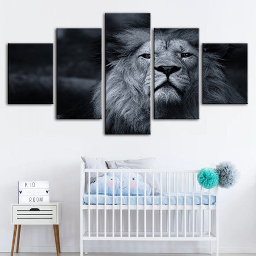Majestic Lion Canvas Art Set - 5 Piece Collection