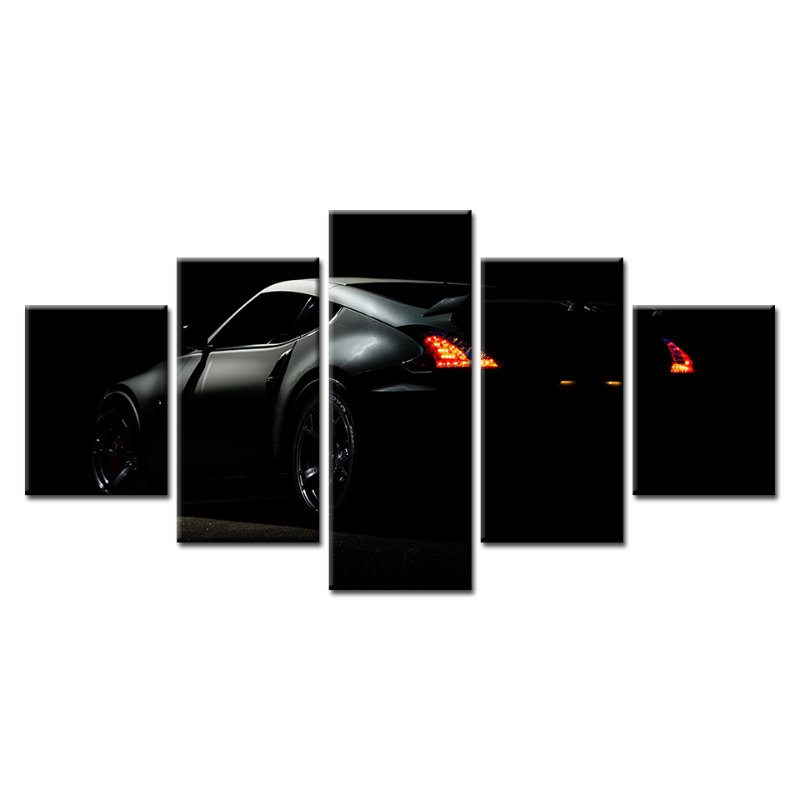 Stunning 5-Piece Canvas Art of a Red Car Close-Up