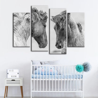 Majestic Equine Duo - Elegant Canvas Art Set